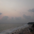 Kerala 2014 - Twilight absorb Varkala beach.JPG
