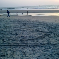 Goa - Sunset in Betalbatim beach - Signs on the sand - Знаки на песке - Гоа .jpg